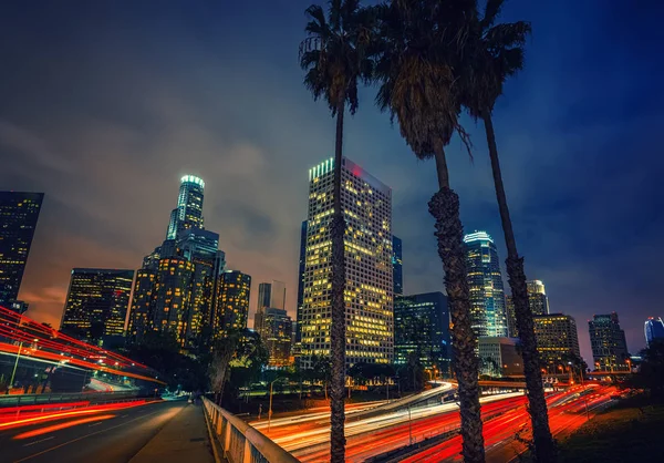 Los Angeles w nocy, CA, USA — Zdjęcie stockowe