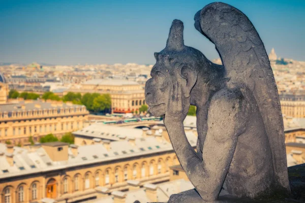 Gárgula na Catedral de Notre Dame, Paris — Fotografia de Stock