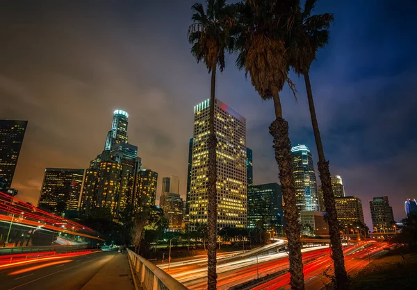 Los Angeles at Night, CA, Amerikai Egyesült Államok — Stock Fotó