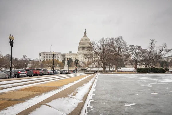 Amerikai Capitol Washingtonban télen — Stock Fotó