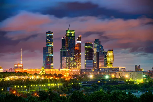 Moscow City at night — Stock Photo, Image