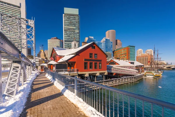 Centro de Boston no dia ensolarado de inverno — Fotografia de Stock