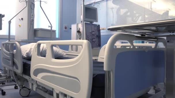 Camera Ospedaliera Con Letto Paziente Moderna Attrezzatura Medica — Video Stock