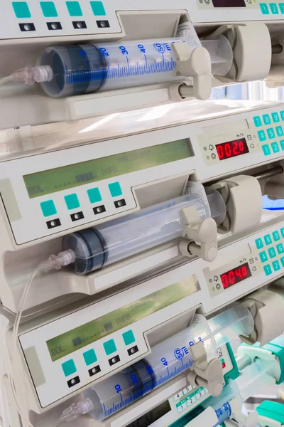 Syringe pumps in the intensive care unit — Stock Photo, Image