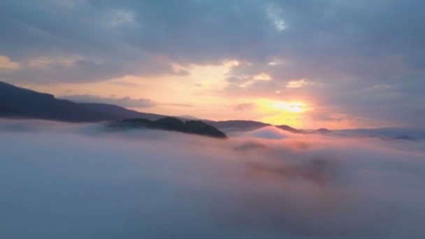 雲の上の日の出の航空色 — ストック動画