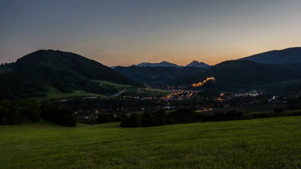 Večerní Provoz Město Světla Časová Prodleva Den Noci — Stock video