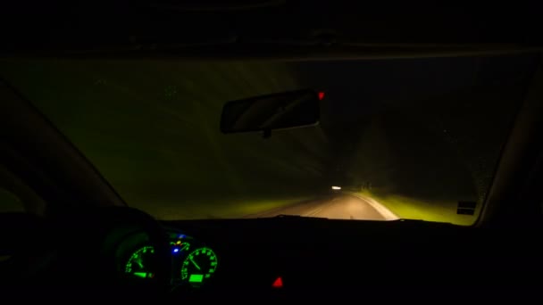 Passeio Velocidade Noturna Trânsito Automóveis — Vídeo de Stock