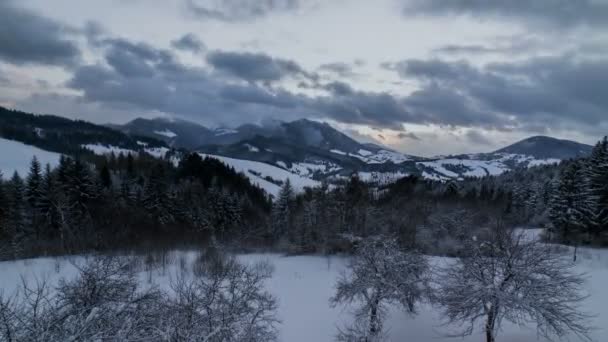 Nubes Rápidas Sobre Paisaje Invernal Time Lapse — Vídeos de Stock