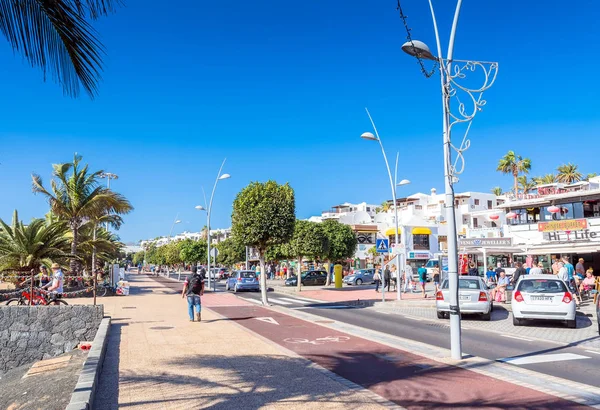 Puerto Del Carmen Espanha Dezembro 2016 Avenida Las Playas Vista — Fotografia de Stock