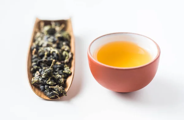 Asia Cultura Concetto Design Oolong Taiwan Fresco Germoglio Secco Porcellana — Foto Stock