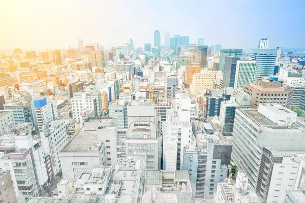 Asia Businessconcept Panoramisch Moderne Stadsgezicht Gebouw Vogel Eye Luchtfoto Onder — Stockfoto