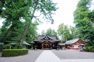 Katori jingu shrine in green forest. the history culture heritage in Chiba Prefecture, Japan clipart