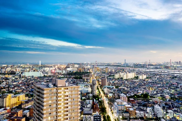 Emlak Kurumsal Inşaat Panoramik Modern Şehir Manzarası Kuş Göz Hava — Stok fotoğraf