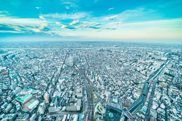 Koncepcja Biznesowa Azji Nieruchomości Firmy Budowlane Panoramiczny Miejskich Skyline Ptaka — Zdjęcie stockowe