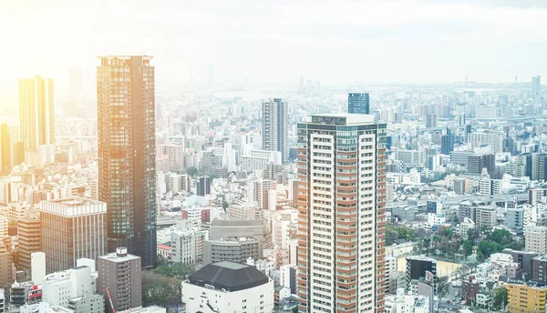 Kavramı Emlak Kurumsal Inşaat Japonya Nın Osaka Dramatik Gündoğumu Sabah — Stok fotoğraf