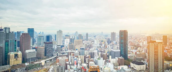 Kavramı Emlak Kurumsal Inşaat Japonya Nın Osaka Dramatik Gündoğumu Sabah — Stok fotoğraf