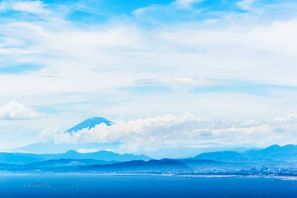 Asia Travel Koncept Fuji Panoramatický Výhledem Pod Dramatické Modrá Obloha — Stock fotografie