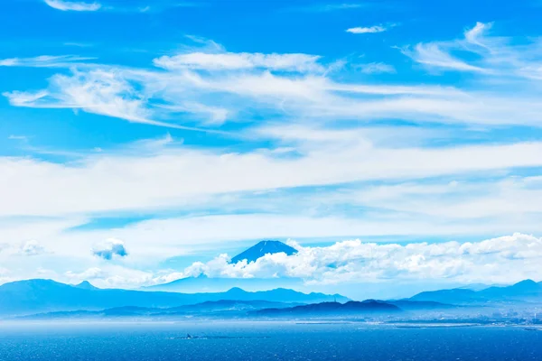 Conceito Viagem Ásia Vista Panorâmica Montanha Fuji Sob Céu Azul — Fotografia de Stock