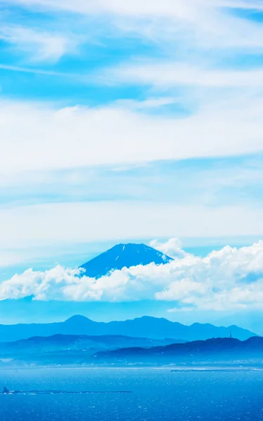 Asia Travel Concept Fuji Mountain Panoramic View Dramatic Blue Sky — Stock Photo, Image