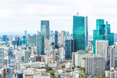 Tokyo şehir mimarisinin gün ışığında görünümü, Japonya