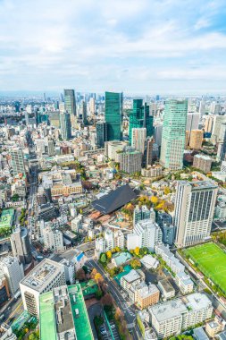 Tokyo şehir mimarisinin gün ışığında görünümü, Japonya