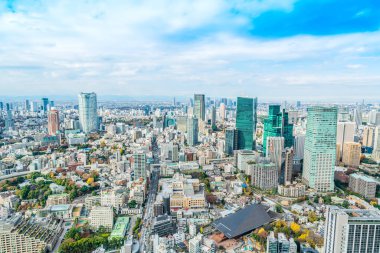 Tokyo şehir mimarisinin gün ışığında görünümü, Japonya