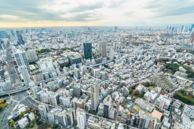 Tokyo şehir mimarisinin gün ışığında görünümü, Japonya
