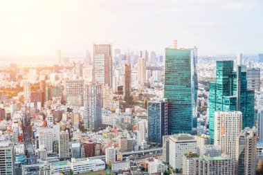 Tokyo şehir mimarisinin gün ışığında görünümü, Japonya