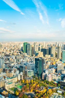 Tokyo şehir mimarisinin gün ışığında görünümü, Japonya