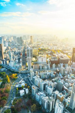 Tokyo şehir mimarisinin gün ışığında görünümü, Japonya