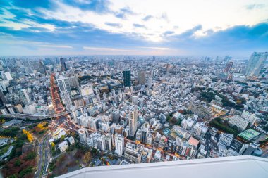 Tokyo şehir mimarisinin gün ışığında görünümü, Japonya