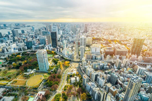 Tekintettel Tokiói Városi Építészet Napfény Japán — Stock Fotó