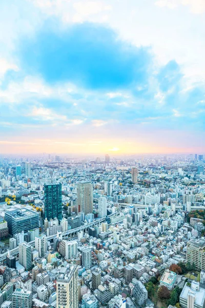 Gün Doğumunda Tokyo Şehir Mimarisinin Görünümü Japonya — Stok fotoğraf