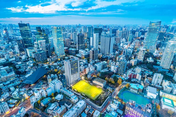 Tokyo Japonya Alacakaranlık Gökyüzü Ile Şehir Silueti Görünümü — Stok fotoğraf