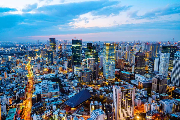 Міські Горизонти Небом Сутінки Токіо Японія — стокове фото