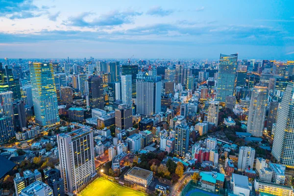 Vista Del Horizonte Ciudad Con Cielo Crepuscular Tokio Japón — Foto de Stock