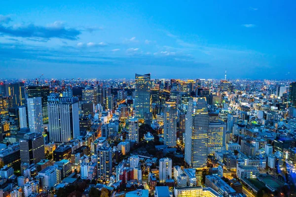 Міські Горизонти Небом Сутінки Токіо Японія — стокове фото