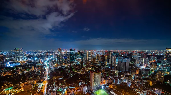 Вид Повітря Tokyo Міських Будівель Вночі Японія — стокове фото