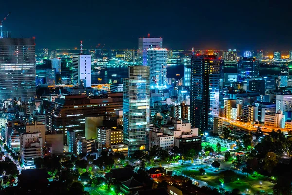 Vue Aérienne Des Bâtiments Ville Tokyo Nuit Japon — Photo