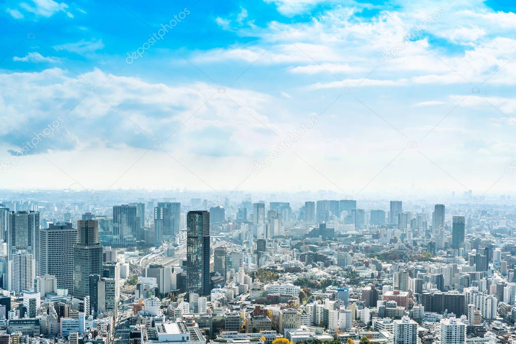 View of Tokyo city architecture at daylight, Japan