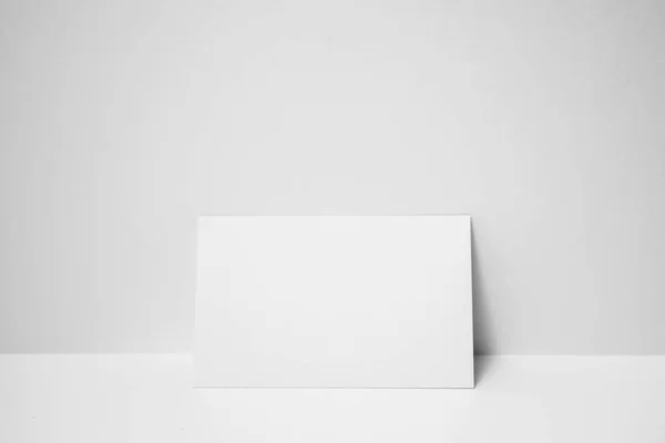 Blank Business Card White Background Mockup — Stock Photo, Image