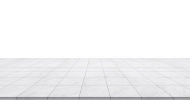 İş konsepti-boş mermer zemin üst beyaz arka planda ekran veya mockup ürün için izole