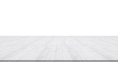 İş konsepti-boş mermer zemin üst beyaz arka planda ekran veya mockup ürün için izole