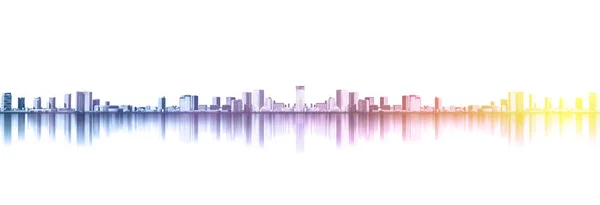 Real Estate ve kurumsal İnşaat için Asya Iş kavramı-Tokyo, Japonya 'da Mock kadar yansıma ile panoramik kentsel şehir silüeti görünümü.