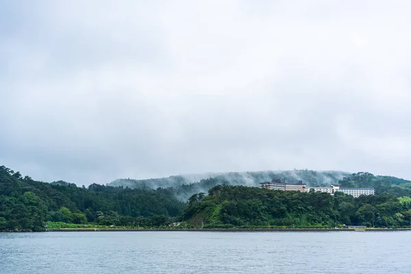 Conceito Viagem Asiático Vista Panorâmica Mar Céu Azul Ilha Matsushima — Fotografia de Stock