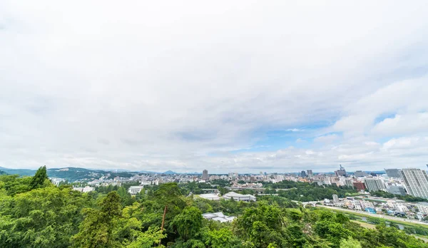 Asiatisches Businesskonzept Für Immobilien Und Unternehmensbau Panoramische Moderne Stadtsilhouette Luftaufnahme — Stockfoto