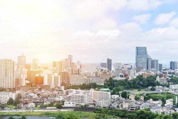 Gayrimenkul Kurumsal Inşaat Için Asya Konsepti Miyagi Sendai Panoramik Modern — Stok fotoğraf