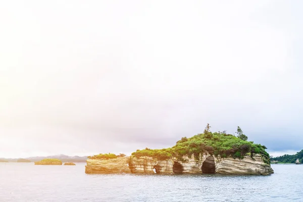 Концепція Азіатського Туризму Панорамний Морський Блакитний Небо Вид Острів Matsushima — стокове фото