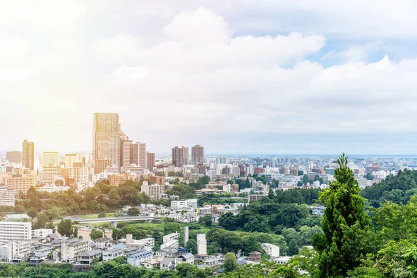 Gayrimenkul Kurumsal Inşaat Için Asya Konsepti Miyagi Sendai Panoramik Modern — Stok fotoğraf