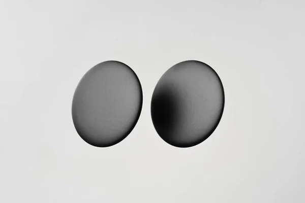 Zwarte Badges Zwevend Witte Achtergrond Voor Mockup — Stockfoto